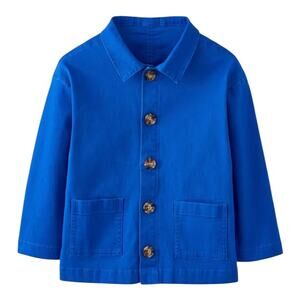 Hanna Andersson Kids Button Up Chore Shirt. Cotton Canvas. Size 8. Blue. NWT